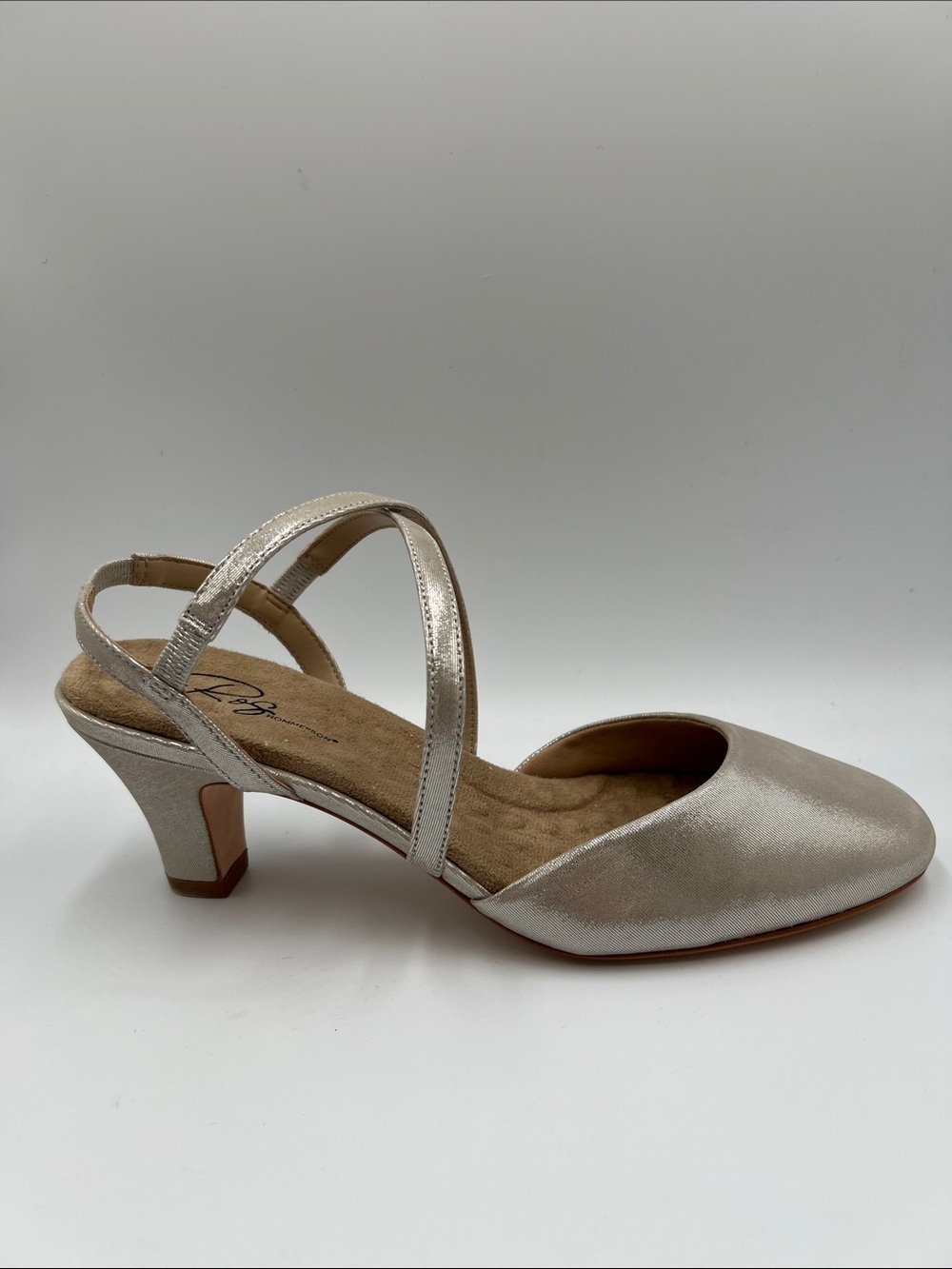 Ros Hommerson Caliente strappy pumps shoe heel silver glitter women 11 WIDE 11W